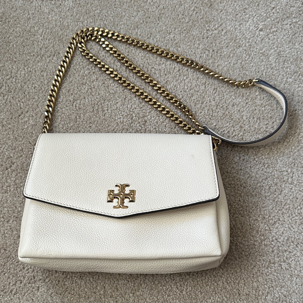 Tory Burch Cream Leather Crossbody Bag